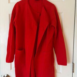 J Crew Open front Duster  - Red XS